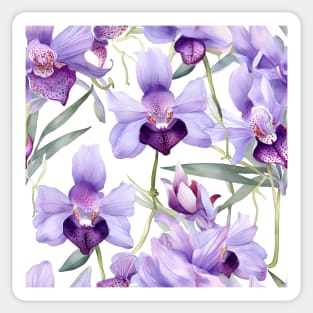 Watercolor Orchid Pattern 22 Sticker